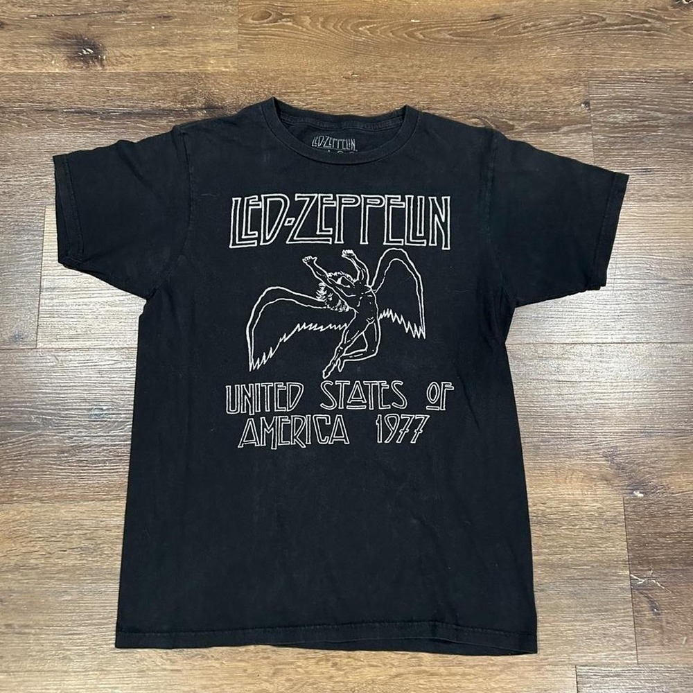 Led Zeppelin United States of America 1977 Graphic T-Shirt Mens Small Black
